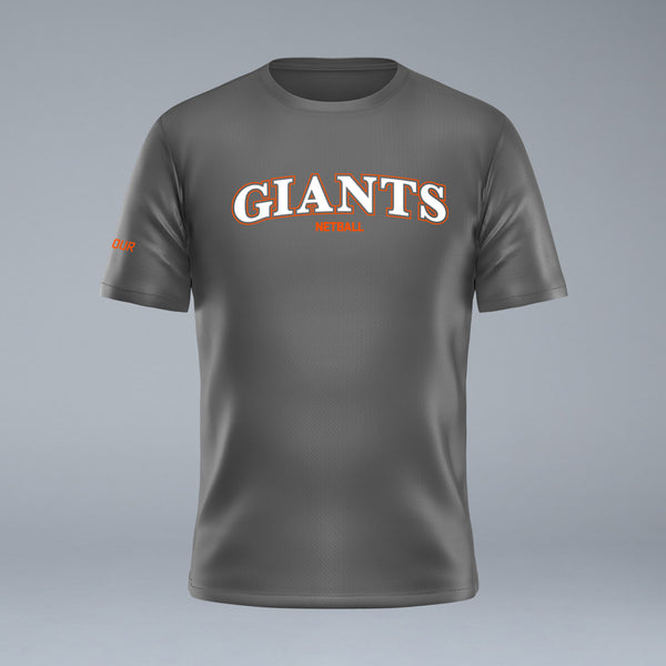 GIANTS Netball 2025 Charcoal Tee - Christmas Limited