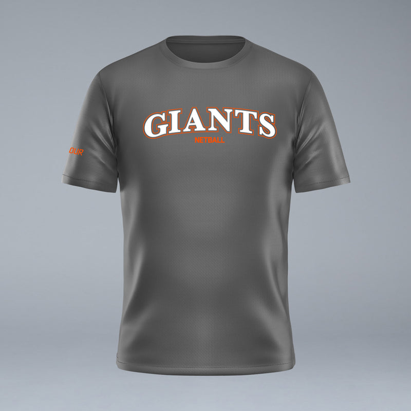 GIANTS Netball 2025 Charcoal Tee - Christmas Limited