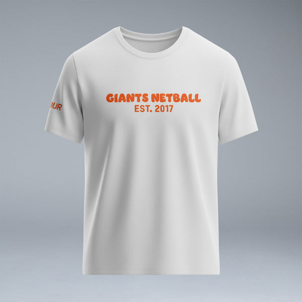 GIANTS Netball Puff Print White Tee
