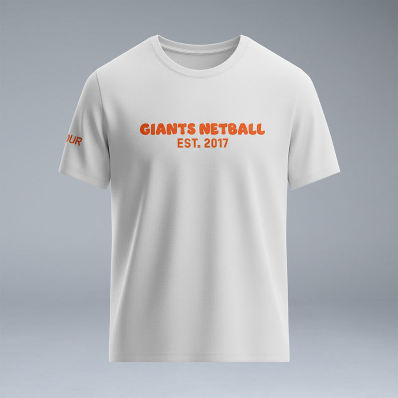 GIANTS Netball Puff Print White Tee