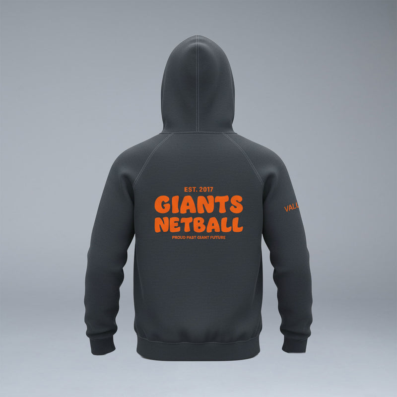 GIANTS Netball Puff Print Charcoal Hoodie
