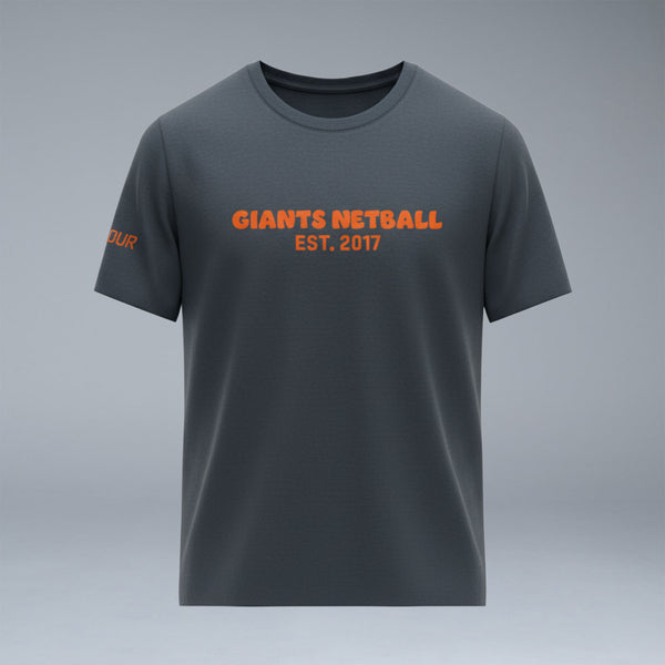 GIANTS Netball Puff Print Gunmetal Tee