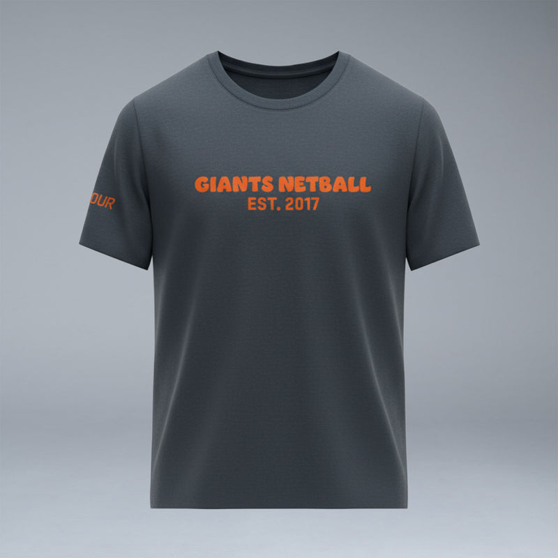 GIANTS Netball Puff Print Gunmetal Tee