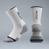 Valour Crew Knit Socks - White / Navy