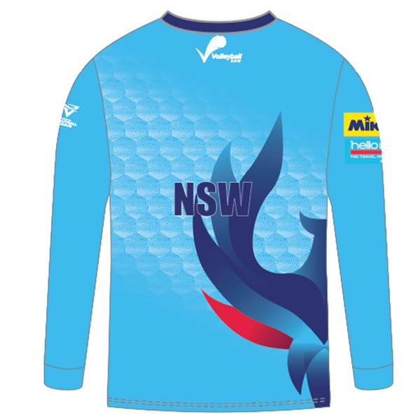 Volleyball NSW Unisex Long Sleeve State Tee - Sky