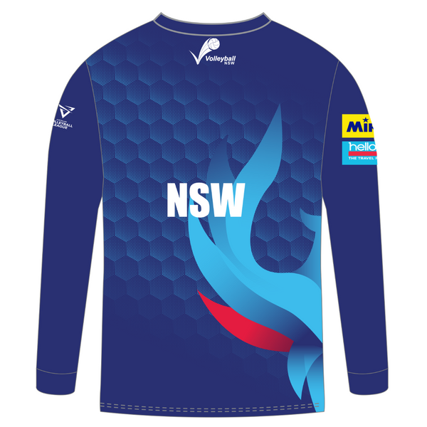 Volleyball NSW Unisex Long Sleeve State Tee - Navy